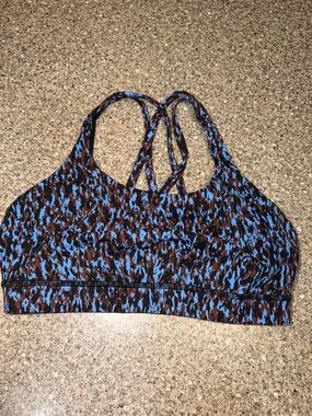 Lululemon Blue & Brown Printed Racerback Bra